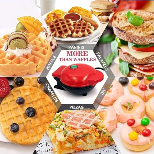 Mini Waffle Maker 4 Inch- 350 Watts: Stainless Steel Non-stick Electric Waffle Maker Machine For Individual Belgian Waffles, Pan Cakes, Paninis Or Other Snacks Home Appliances