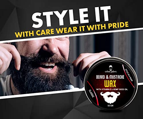 UrbanGabru Beard & Mustache Wax (50 gm) for Strong Hold | Natural Beard Wax | Enriched with Vitamin E & Omega-3 | Gives Natural Shine