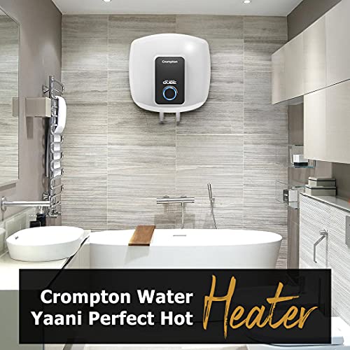 Crompton Solarium Qube 15-L 5 Star Rated Storage Water Heater (Geyser, White and Black, Wall Mount)