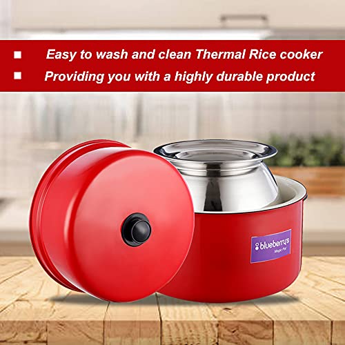 Blueberry's 1.5 Kg Aluminum Choodarapetty Thermal Rice Cooker with Gasket,Induction Based Inner Pot,Made in INDIA