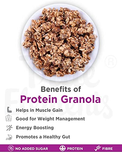 True Elements Protein Granola 900g - Granola with 19g Clean Protein | Gluten Free Protein Granola | 100% Wholegrains and Natural | Healthy Breakfast Cereal with High Protein