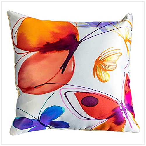 Vendola Microfiber Satin 250TC Blossom Flower Cushion Covers, Multicolour, Set of 5 (16X16 Inches, Blossom)