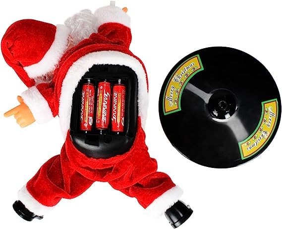 fizzytech Dancing Santa Claus Toy Upside Down Spinning Singing Electric Plush Christmas Toy Ideal for Xmas Holiday New Year Home Party Decoration Fun Interactive Animated Kids and Childrens