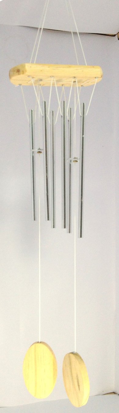 Discount4Product Wood Wind Chime Pipe Hanging (7 cm X 5 cm X 25 cm, Mt122-White, Multicolor)