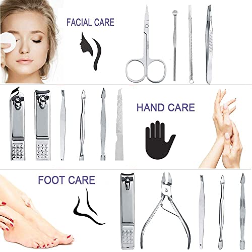 URBANMAC Pedicure Kits - Callus Remover for Feet, 23 in 1 Professional Manicure Set Pedicure Tools Stainless Steel Foot Care, Foot File Foot Rasp Dead Skin for Women Men Home Foot Spa Kit, Blue