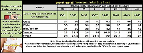 Leather Retail Women's Solid Biker Jacket (LRF11BLME12_Black_Medium)