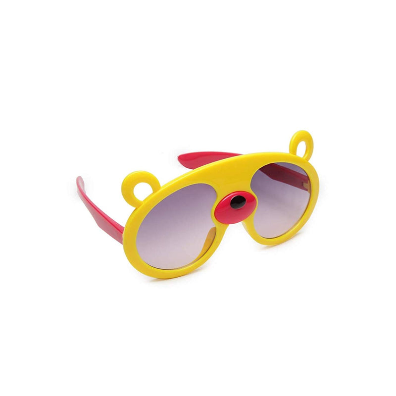 SHOP FRENZY Unisex Child Goggle Sunglasses (Yellow Frame, Black Lens) (Medium) (Pack of 1)