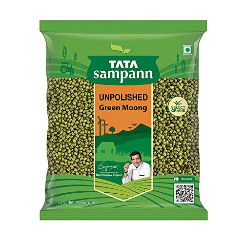 Tata Sampann Unpolished Green Moong Dal (Whole), 500g