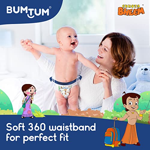 Bumtum Chota Bheem Large Baby Diaper Pants, 62 Count, Leakage Protection Infused With Aloe Vera, Cottony Soft High Absorb Technology (Pack of 1)