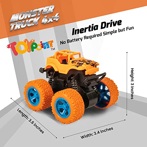 Toypoint Monster Truck Friction Powered Cars - Gift Toys for Kids, Boys, Girls (Pack of 2)