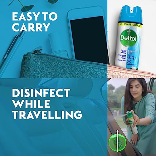 Dettol Multi-Surface Disinfectant Sanitizer Spray Bottle | 24 hours Antibacterial protection| Germ Kill on Hard and Soft Surfaces (Spring Blossom, 225ml)