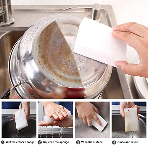 Sichumaria 6 Pcs Magic Eraser Sponges For Cleaning:Kitchen Cleaning Wipes(100X70X30 Mm) Cleaner Non-Scratch Scrub Sponge For Bathroom,Office,Floor,Wall,Dirt,Stain,Pen Mark Chemical Free Eraser Foam