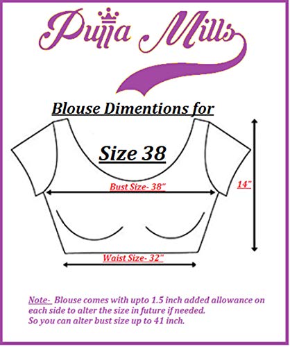 Pujia Mills Women's Georgette Sipali Sequin Work Sleeveless Blouse (38, Dark Pink)