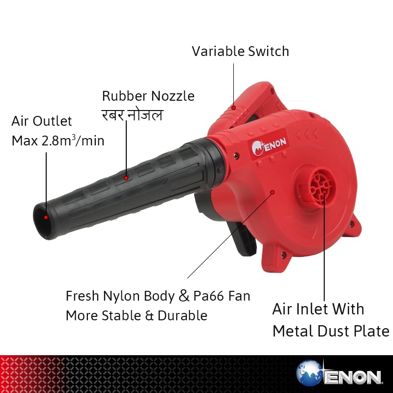 ENON 650W Electric Air Blower, 19500RPM Speed, 220V for Cleaning Dust from Furniture, Cars, Windows, Electronics, Kitchen Appliances, PCs, AC Units, Perfect for Home and Outdoor Air Cleaning (XE-6501)