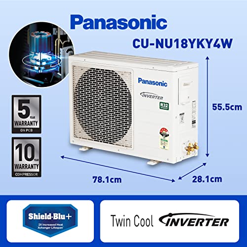 Panasonic 1 Ton 4 Star Wi-Fi Inverter Smart Split AC (Copper Condenser, 7 in 1 Convertible with additional AI Mode, 4 Way Swing, PM 0.1 Air Purification Filter, CS/CU-NU12YKY4W,2023 Model, White)