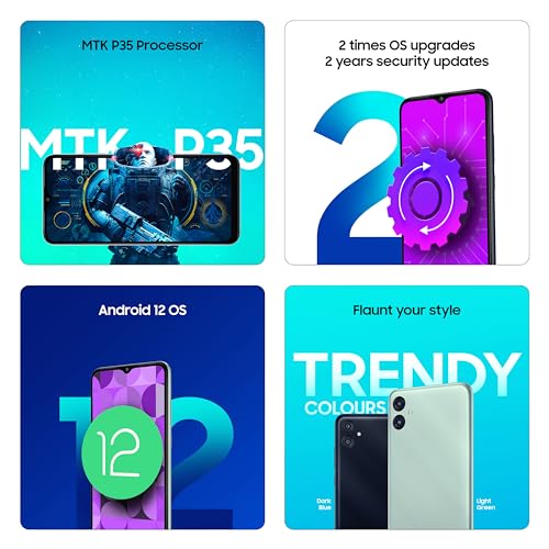 Samsung Galaxy M04 Dark Blue, 4GB RAM, 128GB Storage | Upto 8GB RAM with RAM Plus | MediaTek Helio P35 Octa-core Processor | 5000 mAh Battery | 13MP Dual Camera