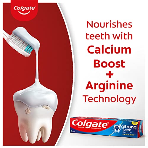 Colgate Strong Teeth, 500g, India’s No: 1 Toothpaste Brand, Calcium-boost for 2X Stronger Teeth, Prevents cavities, Whitens Teeth, Freshens Breath