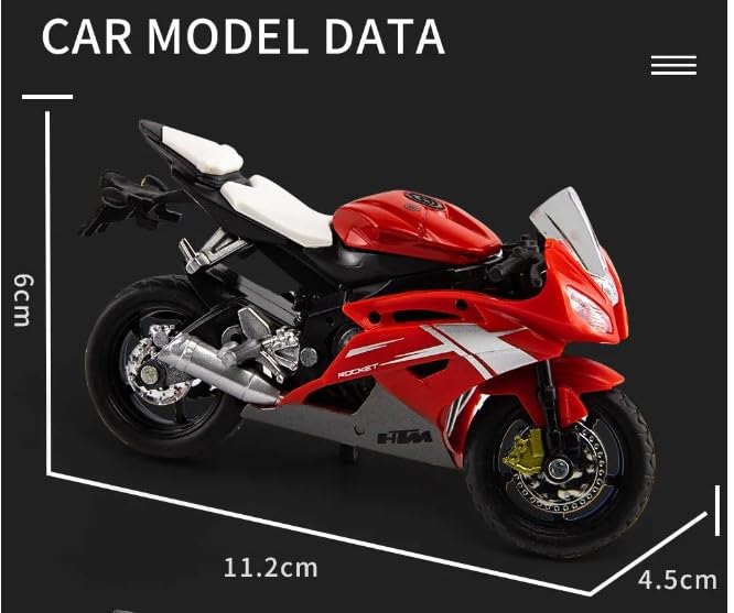 PLUSPOINT Diecast Motorcycle Toy Bike Scale Model Vehicles Alloy Simulation Superbike Also for Car Dashboard Kids Adult