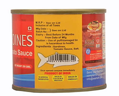 Seahath's - Sardines in Tomato Sauce, 200g (Pack of 12)