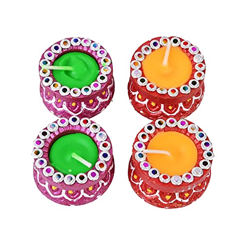 Collectible India Handmade Matki Candles Diwali Gift Set - Diwali Candles Set - Decoration Items for Home Decor - Wax Clay Candles for Diwali Christmas Xmas Decorations Items for Home (Set of 8)