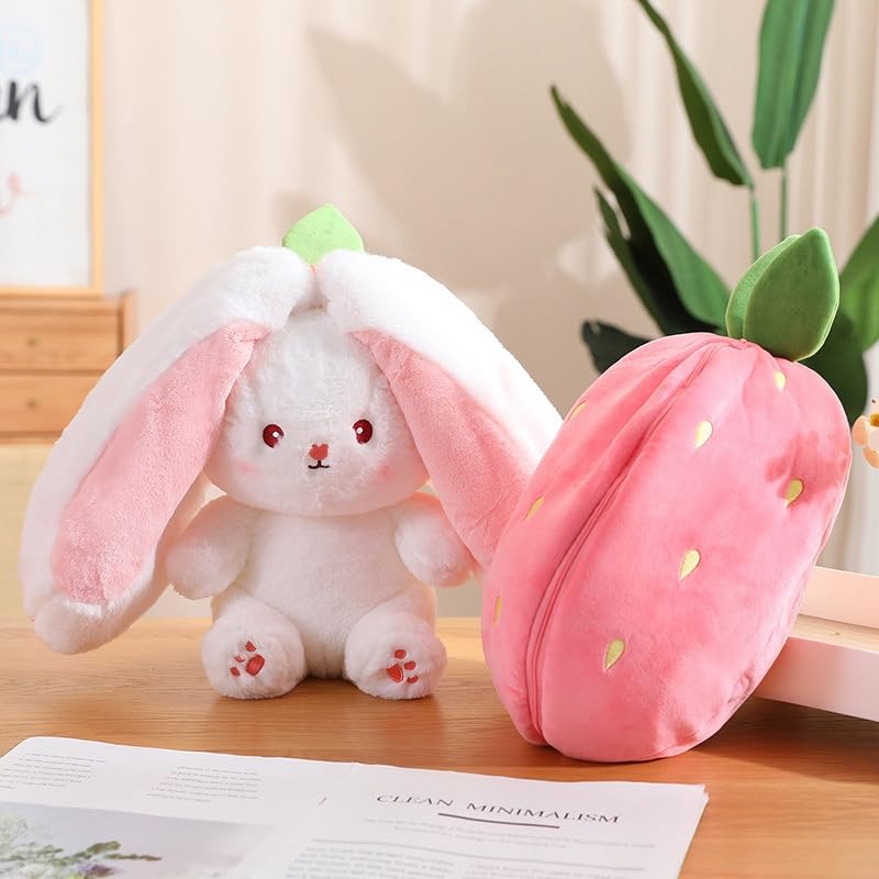 SCOOBA Reversible Rabbit Strawberry Stuffed Toy Small 25cm