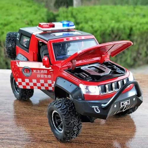 DEUSON ECOM Alloy 1:32 Jeep Police Car Diecast Metal Car Pullback Metal Die Cast Car Pull Back Toy car with Openable Doors & Light, Music Boys Gifts Toys for Kids