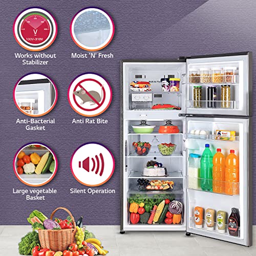 LG 242 L 3 Star Smart Inverter Frost-Free Double Door Refrigerator (GL-I292RPZX, Shiny Steel, Door Cooling+)