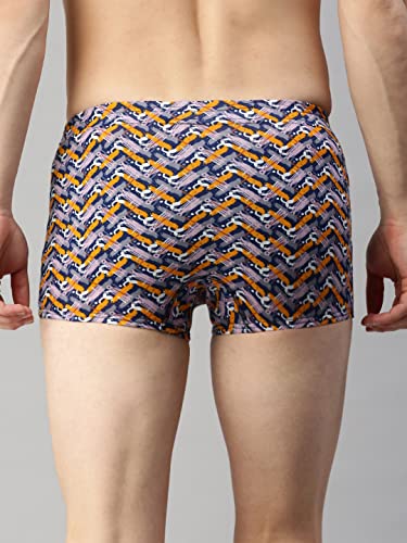 Lux Cozi Pack of 3 Men's Assorted Inner Elastic Semi Long Printed Trunk (Size : 100cm)