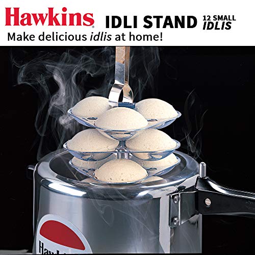 Hawkins Mini Idli Stand - 12 Mini Idlis, (For 3 Litre and bigger Pressure Cooker), Silver (ID12S),Aluminium