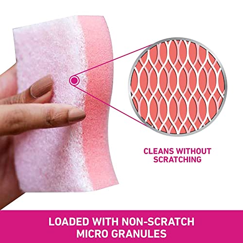 Scotch-Brite Non-Scratch Sponge Scrub for Ceramics, Non -Stick, Glassware (2 Units) & Scotch-Brite Silver Sparks Scrub pad for dishwashing (3 Units)