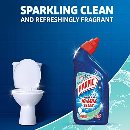 Harpic 1 Litre - Marine, Disinfectant Toilet Cleaner Liquid | Suitable for Toilet Bowls | Refreshingly Fragrant