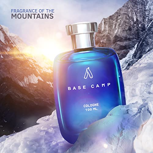 Ustraa Base Camp Cologne - 100 ml - Perfume for Men | Cool, Crisp Fragrance of the Mountains | Long-lasting | Zingy, Aquatic Notes with Fresh Masculine Fragrance