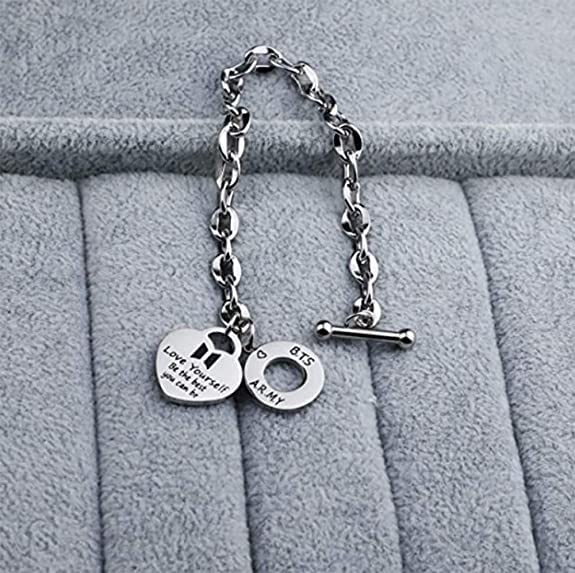 University Trendz Kpop Bangtan Boys Love Bracelet - Love Yourself BTS Army Charm Bracelet for BT Lover Fans/Boys/Girls