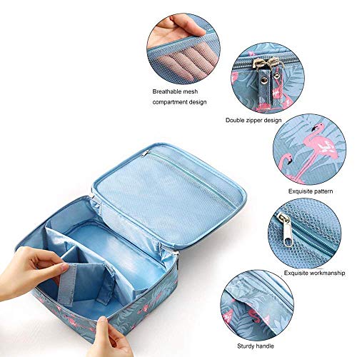 FASTUNBOX (LABEL) Striped 18 Cms Cosmetic Pouch (M_5058077885179_Blue)