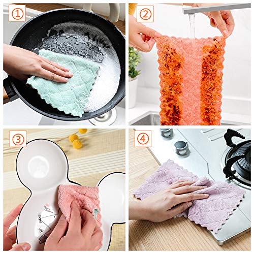 Microfiber Cleaning Cloth - Kitchen Towels - Double-Sided Microfiber Towel Lint Free Highly Absorbent Multi-Purpose Dust and Dirty Cleaning Supplies for Kitchen Car Cleaning - Dish Towels (Pack of 8)