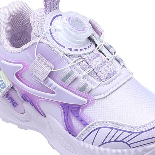 Hopscotch Girls PU Text Print Athletic Shoes in Purple Color, UK: 12 (KSX-4593655)