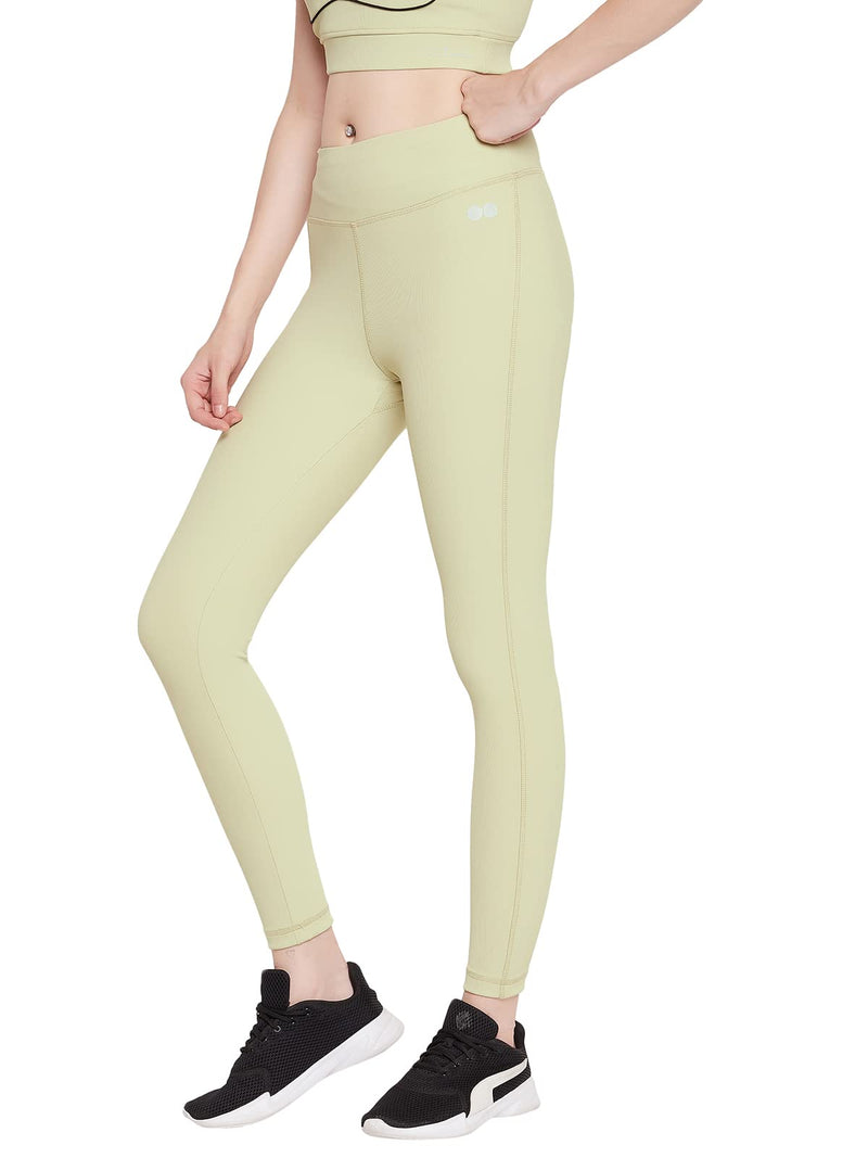 Clovia Women's Fitted Track Pants (AB0042D11L_Green_L)