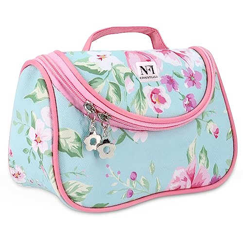 NFI essentials Floral Print Cosmetics Pouch Makeup Pouch Vanity Case Jewellery Pouch Stationery Pencil Case Travel Organiser Travel Pouch Bridal Gift (Y43), Multicolor