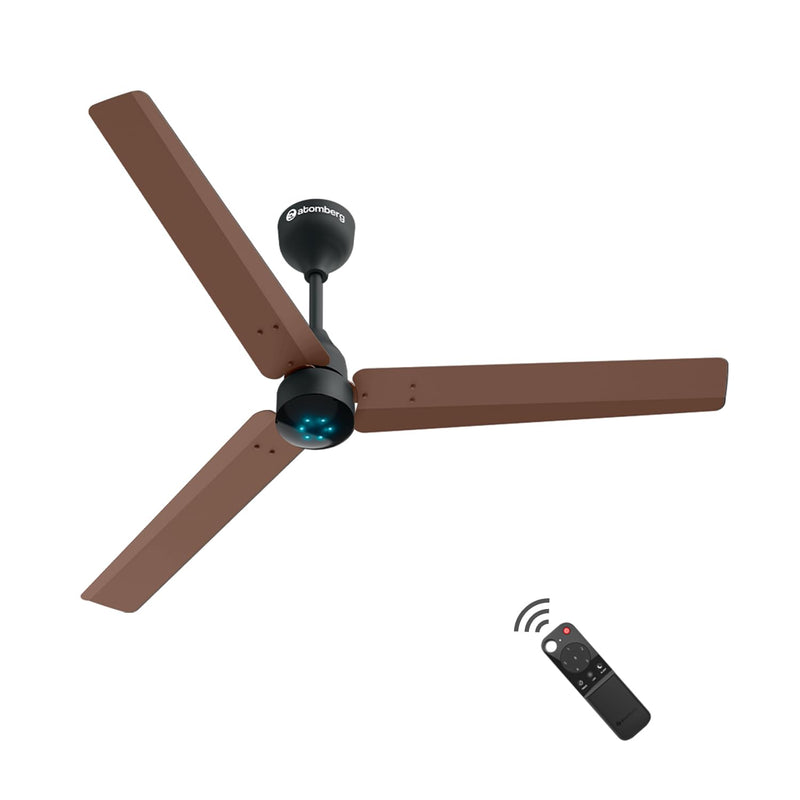 atomberg Renesa Smart 1200mm BLDC Motor 5 Star Rated Ceiling Fan with IoT and Remote | Smart and Energy Efficient Fan with LED Indicators | Saves Upto 65% Energy | 2+1 Year Warranty (Brown)