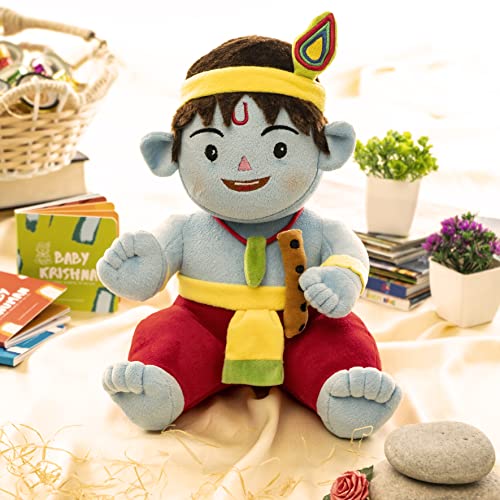 Panda's Box Mantra Chanting Baby Krishna (11 Inches) | Musical Soft Plush Toy | Best Gift for Infants, Toddlers & Babies