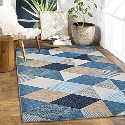 Ishro Home 3 x 5 Feet 3D Jet Multi Printed 3D Jet Vintage Persian Carpet Rug Runner and Carpets for Bedroom/Living Area/Home with Anti Slip Backing (3x5 ft, Crystal)