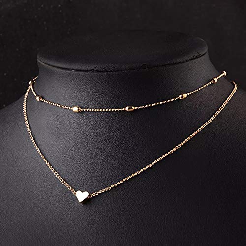 Shining Diva Fashion Stylish Multilayer Chain Pendant Necklace For Women And Girls (12450Np), Gold