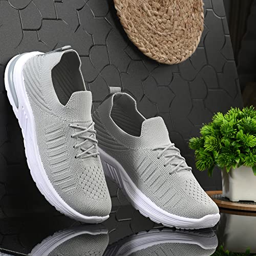 Birde Women Grey Mesh Casual Shoes Sneakers- 6 UK Size