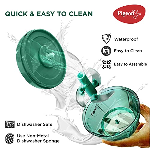 Pigeon by Stovekraft Ultra Premium Handy Chopper with 3 Blades for Effortlessly Chopping Vegetables and Fruits for Your Kitchen (Green, 400 ml, 12420)