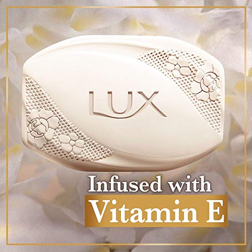 LUX Flaw-Less Glow Jasmine & Vitamin C + E Soap Bar, 150 g (Combo Pack of 8) | Moisturizing Bathing Soap for Soft, Glowing Skin & Body | For Men & Women