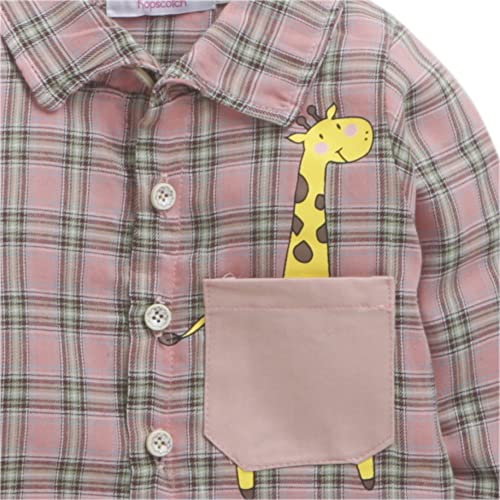 Hopscotch Baby Boys Polycotton Checks Print Shirt And Jeans Set In Pink Color For Ages 9-12 Months (BP4-3358460)