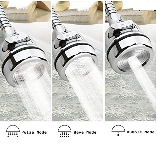 SHIDHMI Movable Kitchen Sink Aerator - 360° Rotatable Faucet Sprayer Head Replacement for Kitchen, Anti-Splash Tap Aerator Faucet with 3 Modes Adjustment