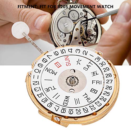 Movement, Watch Part, Durable with Double Calendar for Watchmakers Watch Repairing Three Needle Watch(White)