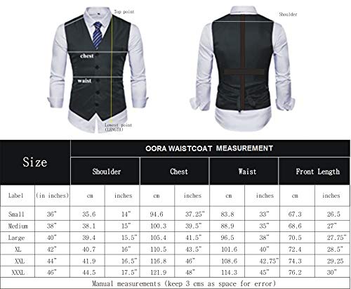 OORA Men's Waist Coat/Jacket Slim Casual Blazer (Tuxedo_Black Suiting_38)