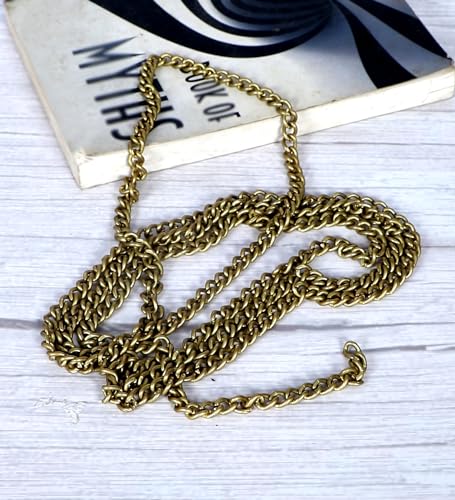 Two Moustaches Brass Hanging Chain for Bells, Yellow, 2 Meters, Standard